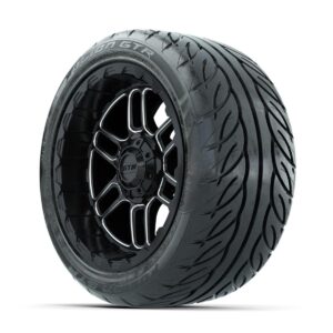 GTW Titan Machined/Black 14 in Wheels with 225/40-R14 Fusion GTR Street Tires   Full Set - Image 3