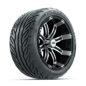 GTW Tempest Machined/Black 14 in Wheels with 225/40-R14 Fusion GTR Street Tires   Full Set - Image 3