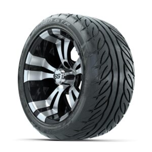 GTW Vampire Machined/Black 14 in Wheels with 225/40-R14 Fusion GTR Street Tires   Full Set - Image 2