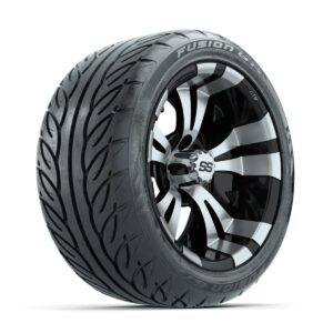 GTW Vampire Machined/Black 14 in Wheels with 225/40-R14 Fusion GTR Street Tires   Full Set - Image 3