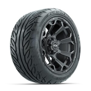 GTW Raven Off-Road Matte Grey 14 in Wheels with 225/40-R14 Fusion GTR Street Tires   Full Set - Image 2