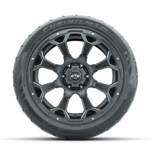 GTW Raven Off-Road Matte Grey 14 in Wheels with 225/40-R14 Fusion GTR Street Tires   Full Set - Image 3