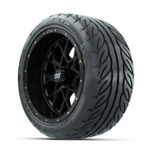 GTW Vortex Matte Black 14 in Wheels with 225/40-R14 Fusion GTR Street Tires Full Set - Image 2