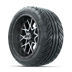 GTW Vortex Machined/Matte Grey 14 in Wheels with 225/40-R14 Fusion GTR Street Tires   Full Set - Image 2