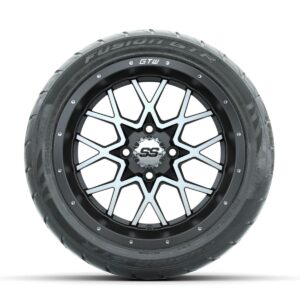 GTW Vortex Machined/Matte Grey 14 in Wheels with 225/40-R14 Fusion GTR Street Tires   Full Set - Image 3