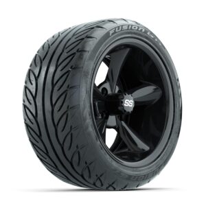 GTW Godfather Black 14 in Wheels with 225/40-R14 Fusion GTR Street Tires   Full Set - Image 2