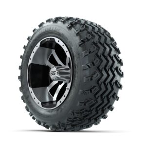 GTW Storm Trooper Machined/Black 10 in Wheels with 18x9.50-10 Rogue All Terrain Tires Full Set - Image 2