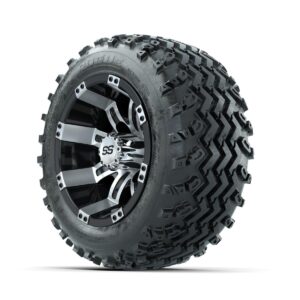 GTW Tempest Machined/Black 10 in Wheels with 18x9.50-10 Rogue All Terrain Tires Full Set - Image 2