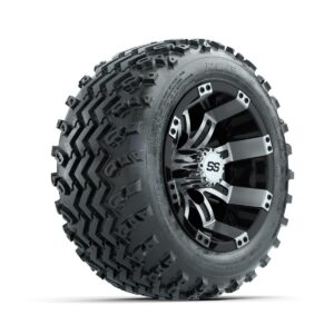 GTW Tempest Machined/Black 10 in Wheels with 18x9.50-10 Rogue All Terrain Tires Full Set - Image 3