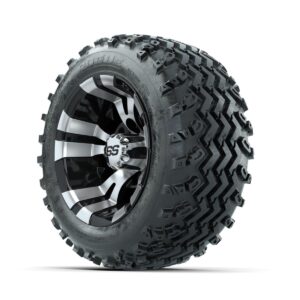 GTW Vampire Machined/Black 10 in Wheels with 18x9.50-10 Rogue All Terrain Tires Full Set - Image 3