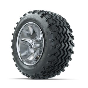 GTW Godfather Chrome 10 in Wheels with 18x9.50-10 Rogue All Terrain Tires   Full Set - Image 3