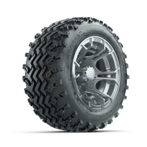 GTW Spyder Silver 10 in Wheels with 18x9.50-10 Rogue All Terrain Tires   Full Set - Image 2
