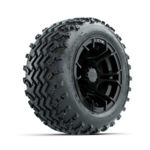 GTW Spyder Matte Black 10 in Wheels with 18x9.50-10 Rogue All Terrain Tires Full Set - Image 2