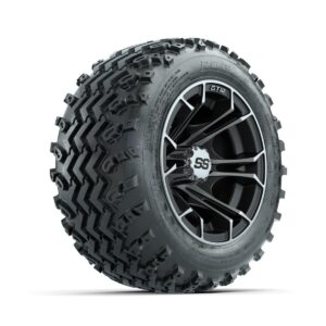 GTW Spyder Machined/Matte Grey 10 in Wheels with 18x9.50-10 Rogue All Terrain Tires Full Set - Image 2
