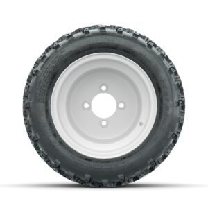 GTW Steel White 3:5 Offset 10 in Wheels with 18x9.50-10 Rogue All Terrain Tires   Full Set - Image 3