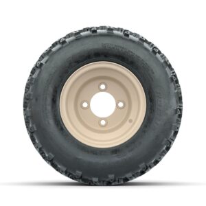 GTW Steel Club Car Beige Centered 8 in Wheels with 18x9.50-8 Rogue All Terrain Tires   Full Set - Image 3