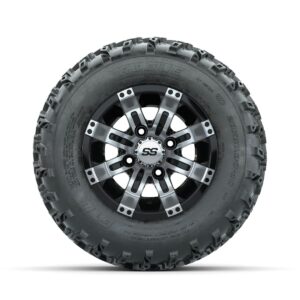 GTW Tempest Machined/Black 10 in Wheels with 20x10.00-10 Rogue All Terrain Tires Full Set - Image 3