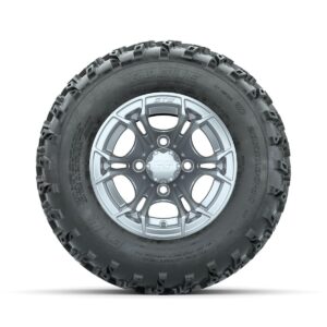 GTW Spyder Silver 10 in Wheels with 20x10.00-10 Rogue All Terrain Tires   Full Set - Image 2