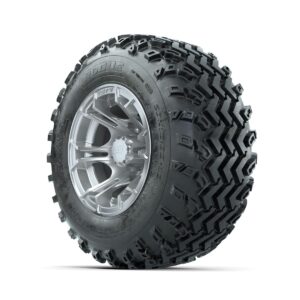 GTW Spyder Silver 10 in Wheels with 20x10.00-10 Rogue All Terrain Tires   Full Set - Image 3
