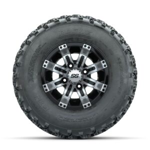 GTW Tempest Machined/Black 10 in Wheels with 22x11.00-10 Rogue All Terrain Tires Full Set - Image 2