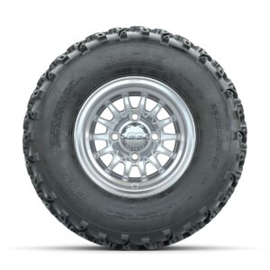 GTW Medusa Machined/Silver 10 in Wheels with 22x11.00-10 Rogue All Terrain Tires   Full Set - Image 3