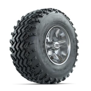 GTW Godfather Chrome 10 in Wheels with 22x11.00-10 Rogue All Terrain Tires   Full Set - Image 2