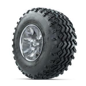 GTW Godfather Chrome 10 in Wheels with 22x11.00-10 Rogue All Terrain Tires   Full Set - Image 3