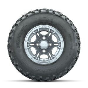 GTW Spyder Silver 10 in Wheels with 22x11.00-10 Rogue All Terrain Tires   Full Set - Image 2