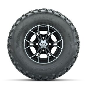 GTW Spyder Machined/Black 10 in Wheels with 22x11.00-10 Rogue All Terrain Tires Full Set - Image 3