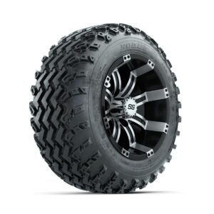GTW Tempest Machined/Black 12 in Wheels with 22x11.00-12 Rogue All Terrain Tires Full Set - Image 3