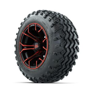 GTW Spyder Red/Black 12 in Wheels with 22x11.00-12 Rogue All Terrain Tires   Full Set - Image 2