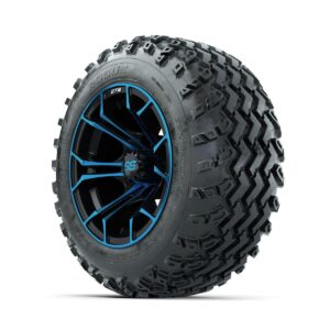 GTW Spyder Blue/Black 12 in Wheels with 22x11.00-12 Rogue All Terrain Tires Full Set - Image 3