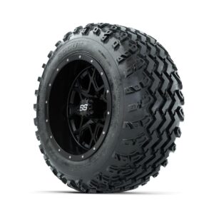 GTW Vortex Matte Black 12 in Wheels with 22x11.00-12 Rogue All Terrain Tires Full Set - Image 3