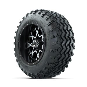 GTW Vortex Machined/Matte Black 12 in Wheels with 22x11.00-12 Rogue All Terrain Tires   Full Set - Image 2