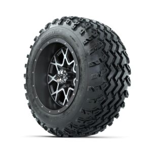 GTW Vortex Machined/Matte Grey 12 in Wheels with 22x11.00-12 Rogue All Terrain Tires   Full Set - Image 3