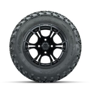 GTW Spyder Matte Black 12 in Wheels with 22x11.00-12 Rogue All Terrain Tires   Full Set - Image 3