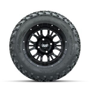 GTW Diesel Matte Black 12 in Wheels with 22x11.00-12 Rogue All Terrain Tires  Full Set - Image 2