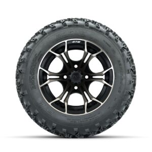GTW Spyder Bronze/Matte Black 12 in Wheels with 22x11.00-12 Rogue All Terrain Tires Full Set - Image 3