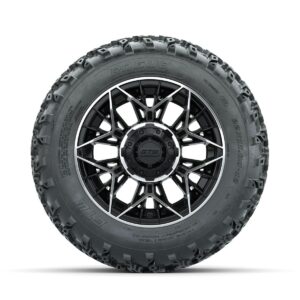 GTW Stellar Machined/Black 12 in Wheels with 22x11.00-12 Rogue All Terrain Tires   Full Set - Image 3