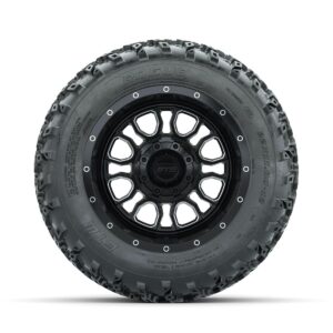 GTW Volt Machined/Black 12 in Wheels with 22x11.00-12 Rogue All Terrain Tires   Full Set - Image 2
