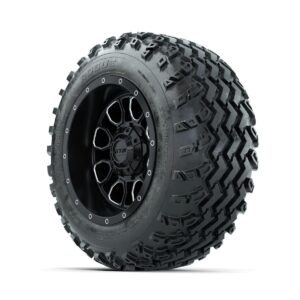 GTW Volt Machined/Black 12 in Wheels with 22x11.00-12 Rogue All Terrain Tires   Full Set - Image 3