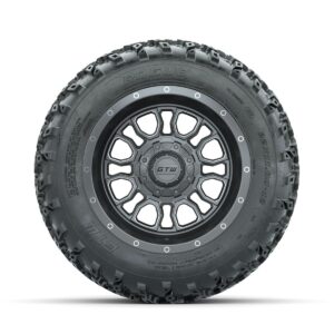 GTW Volt Gunmetal/Machined 12 in Wheels with 22x11.00-12 Rogue All Terrain Tires   Full Set - Image 3