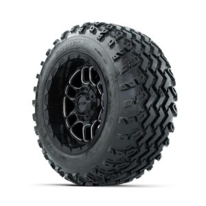 GTW Titan Machined/Black 12 in Wheels with 22x11.00-12 Rogue All Terrain Tires Full Set - Image 2