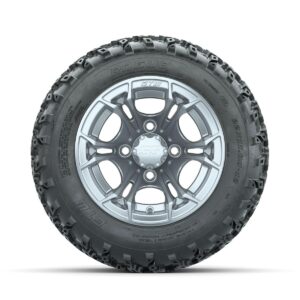 GTW Spyder Silver 12 in Wheels with 22x11.00-12 Rogue All Terrain Tires   Full Set - Image 3