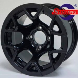 SGC 12″ Rally Glossy Black Wheel – Aluminum Alloy (SET OF 4) - Image 1