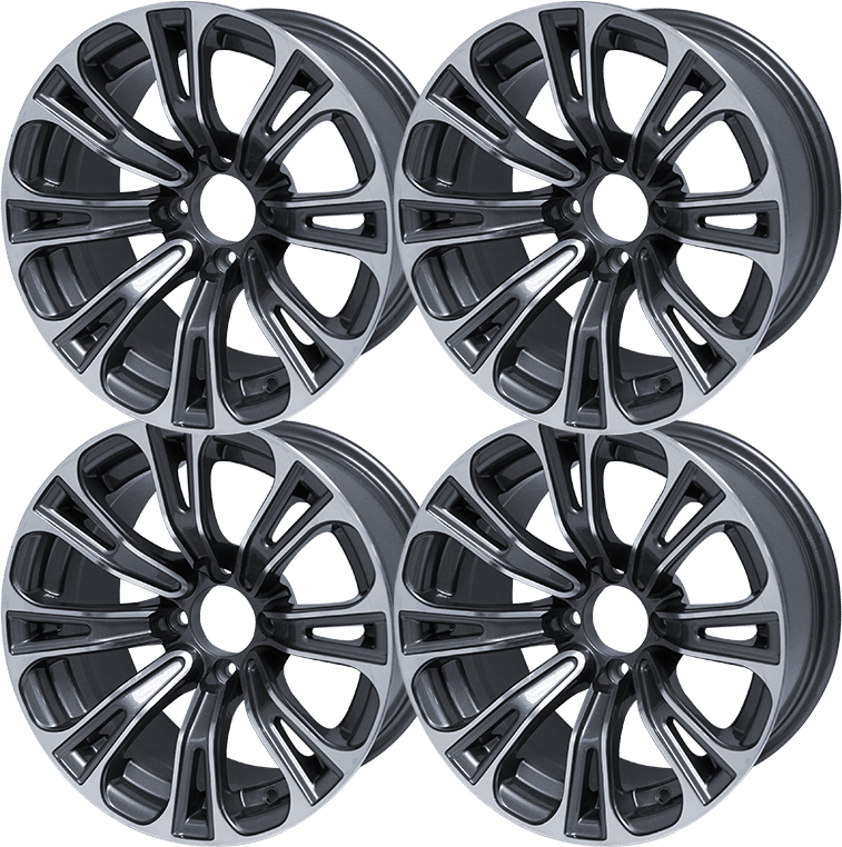 SGC 14″ Vector Machined/Gunmetal Wheel – Aluminum Alloy (SET of 4 ...