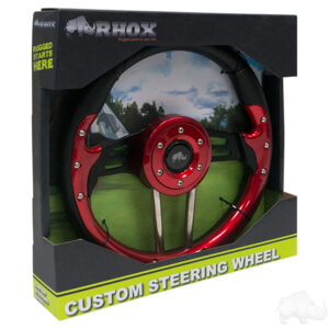 RHOX Steering Wheel, Aviator 4 Red Grip/Black Spokes 13" Diameter - Image 6