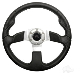 RHOX Formula GT 13″ Golf Cart Steering Wheel – Black/Aluminum