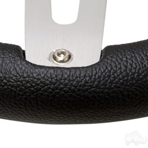 RHOX Steering Wheel, Challenger Black Grip/Brushed Aluminum Spokes 13" Diameter - Image 9