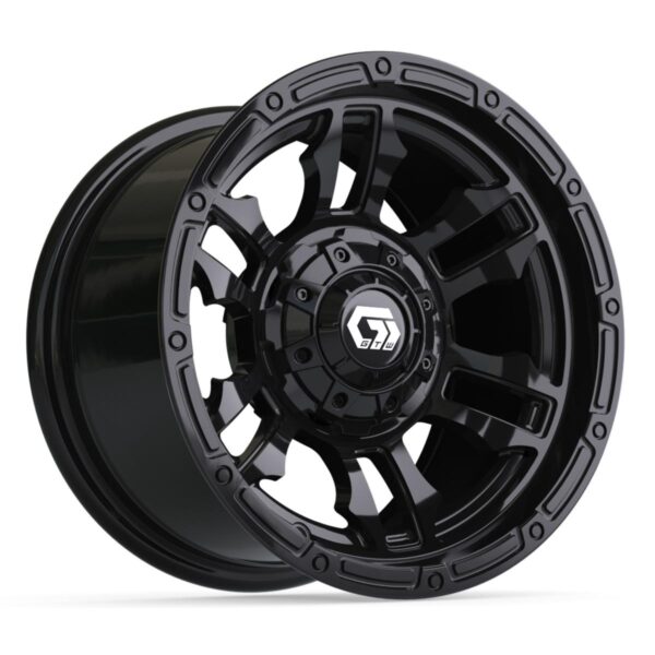 12″ GTW® Shogun Gloss Black Wheel – Golf Cart Rims